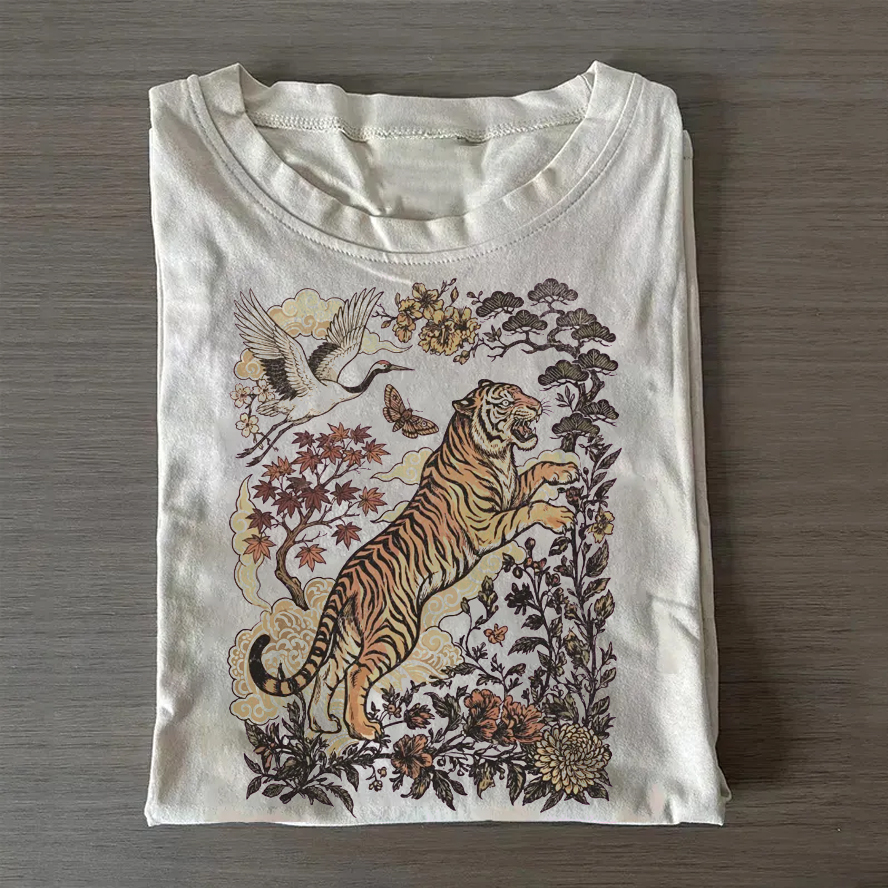 Retro Tiger T-shirt - Vintage Washed Apparel by VanceMade