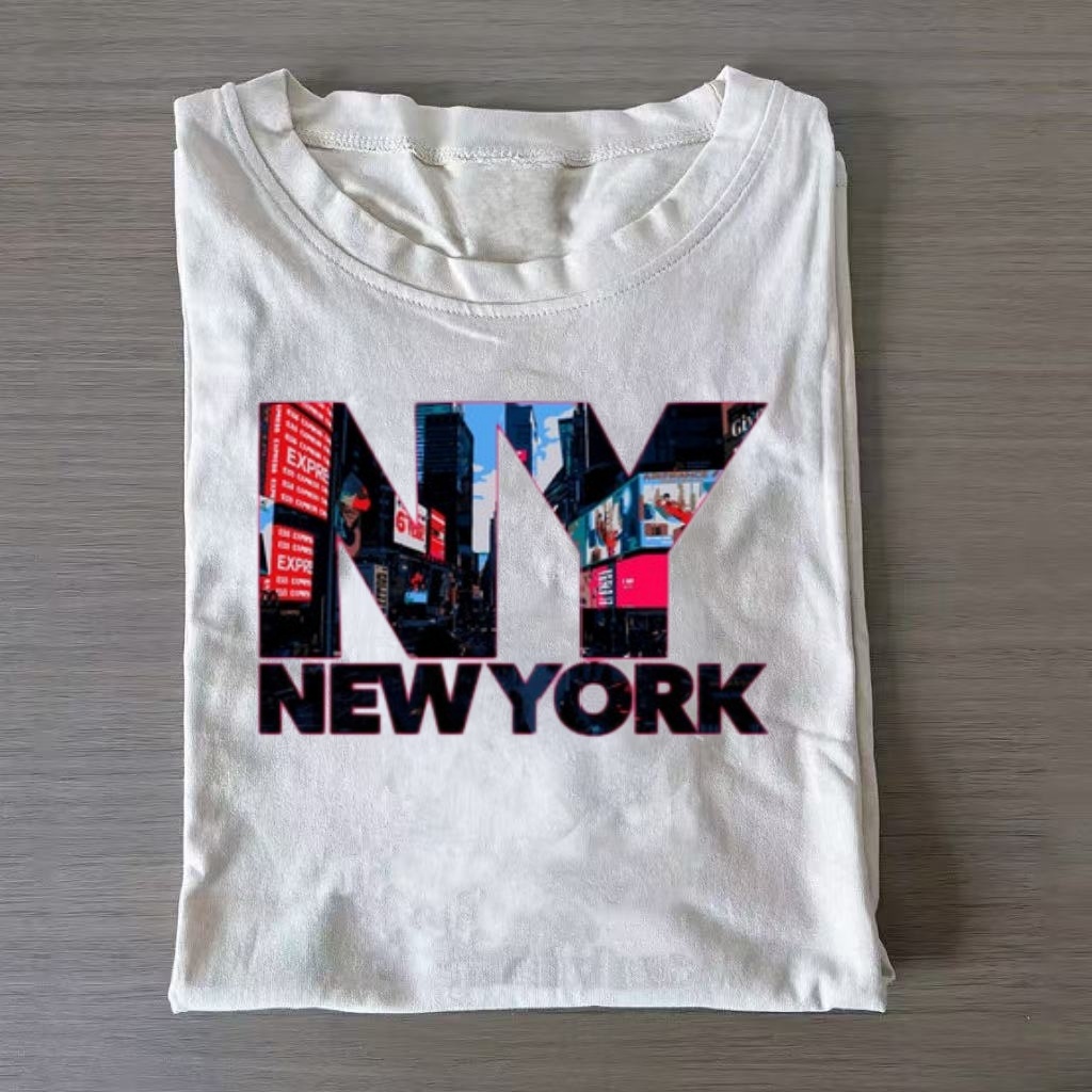 NY City Streetscape Fill Text Graphic T-shirt