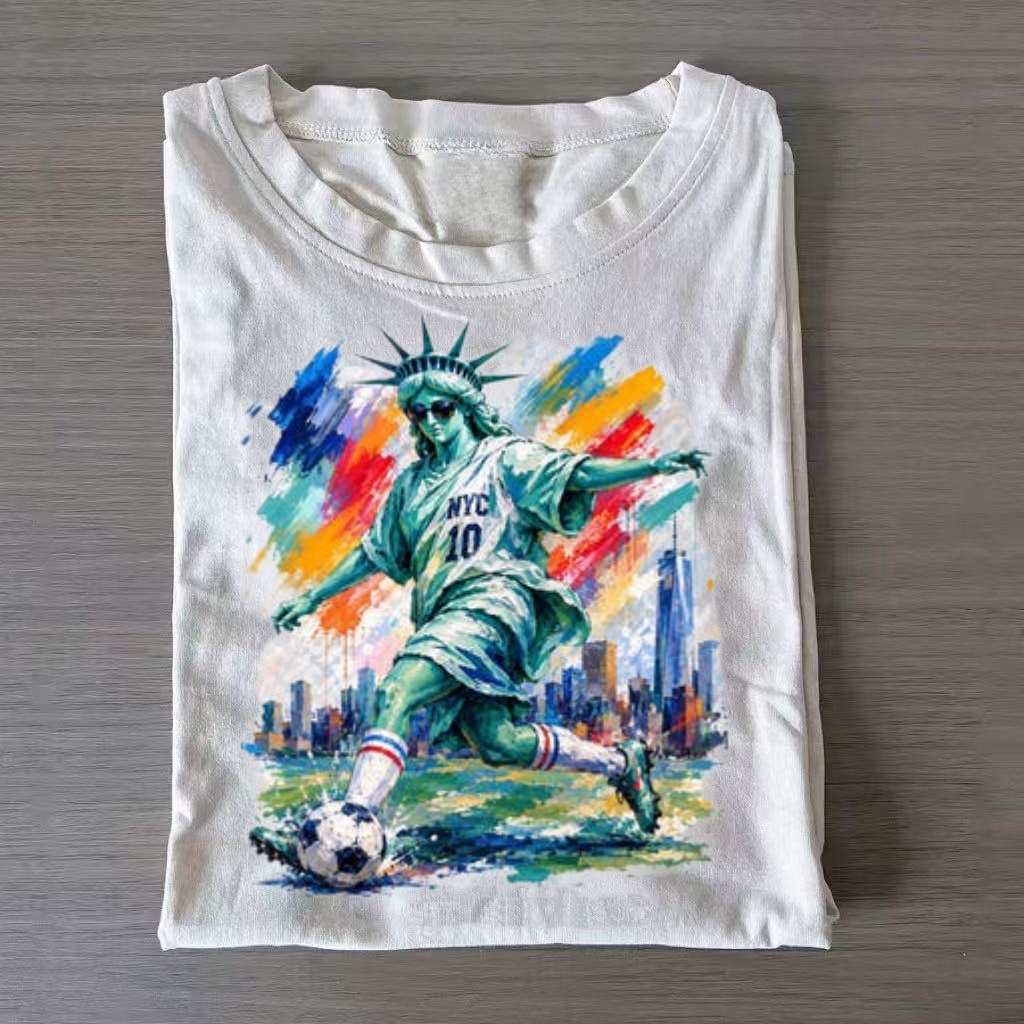 Sporty Statue Of Liberty Soccer Art T-shirt