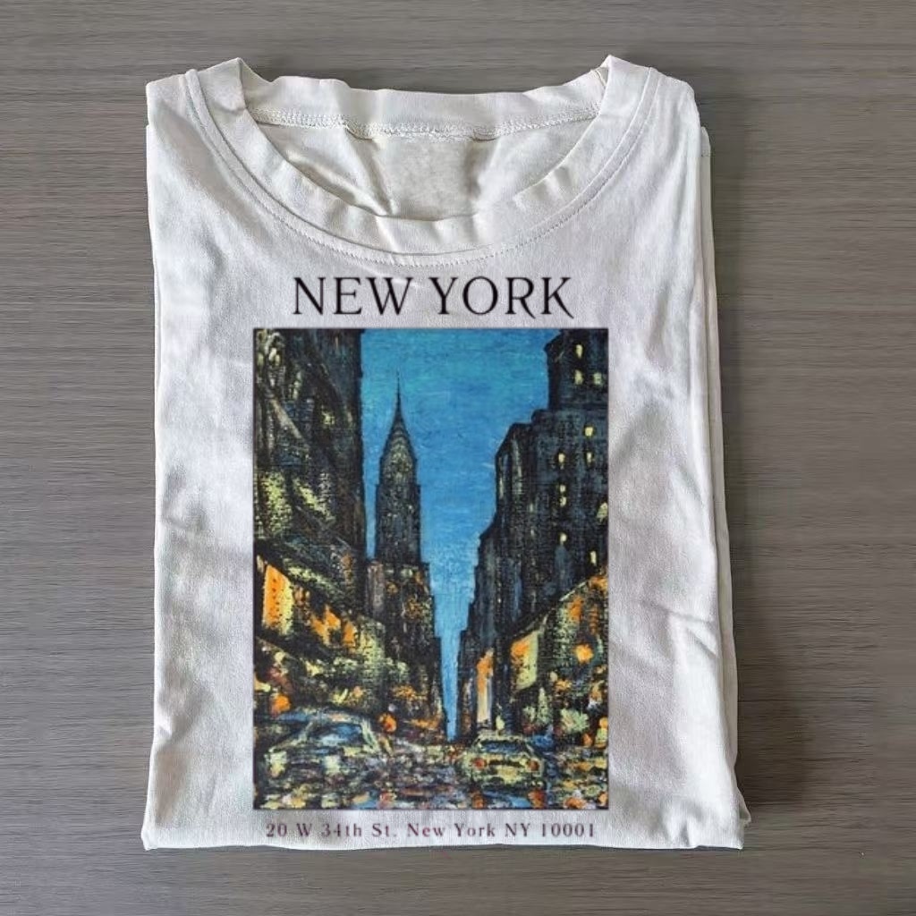Oil Painting New York City Street View T-shirt