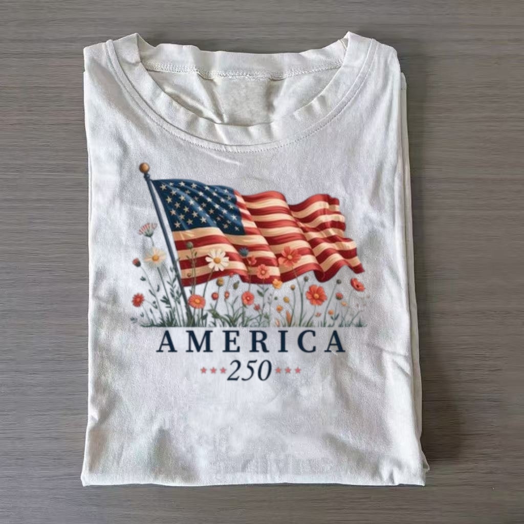 Floral Flag Anniversary T-Shirt