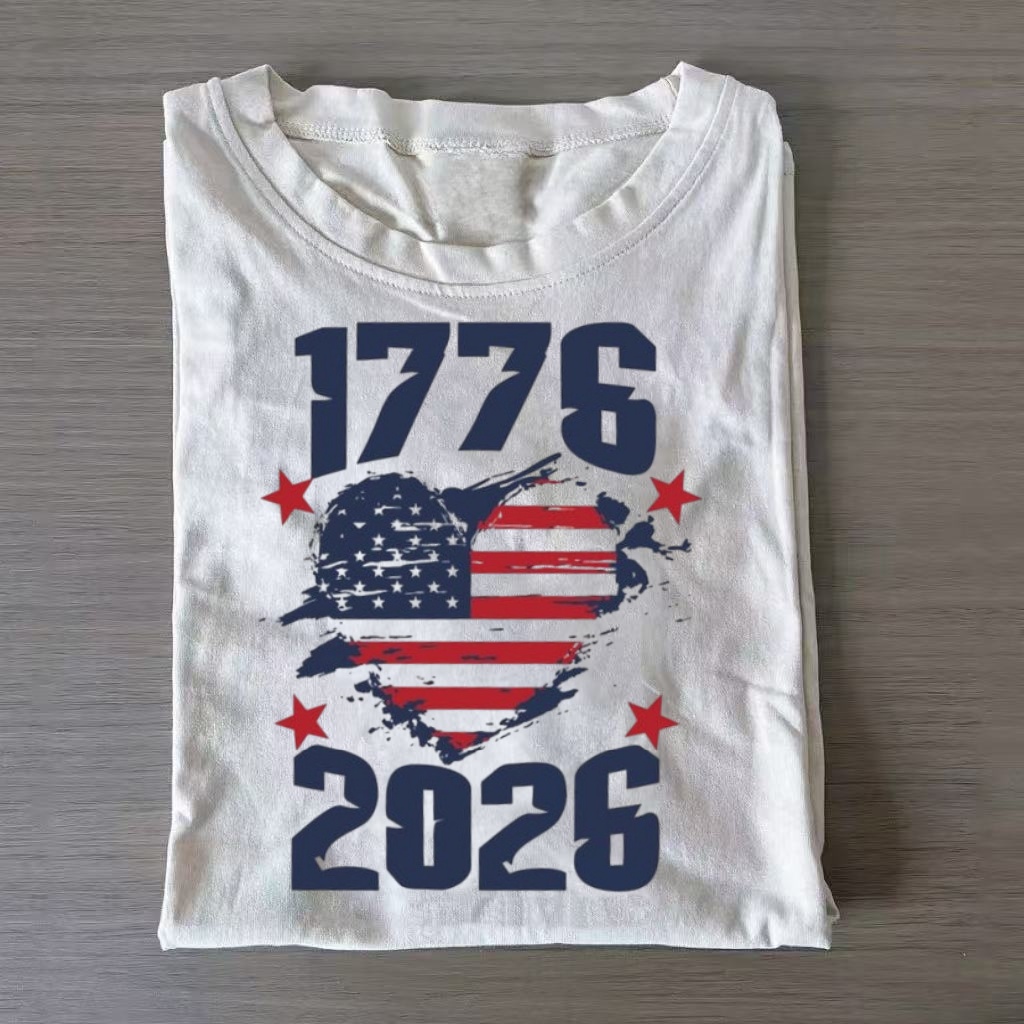 1776-2026 Heart Flag T-Shirt