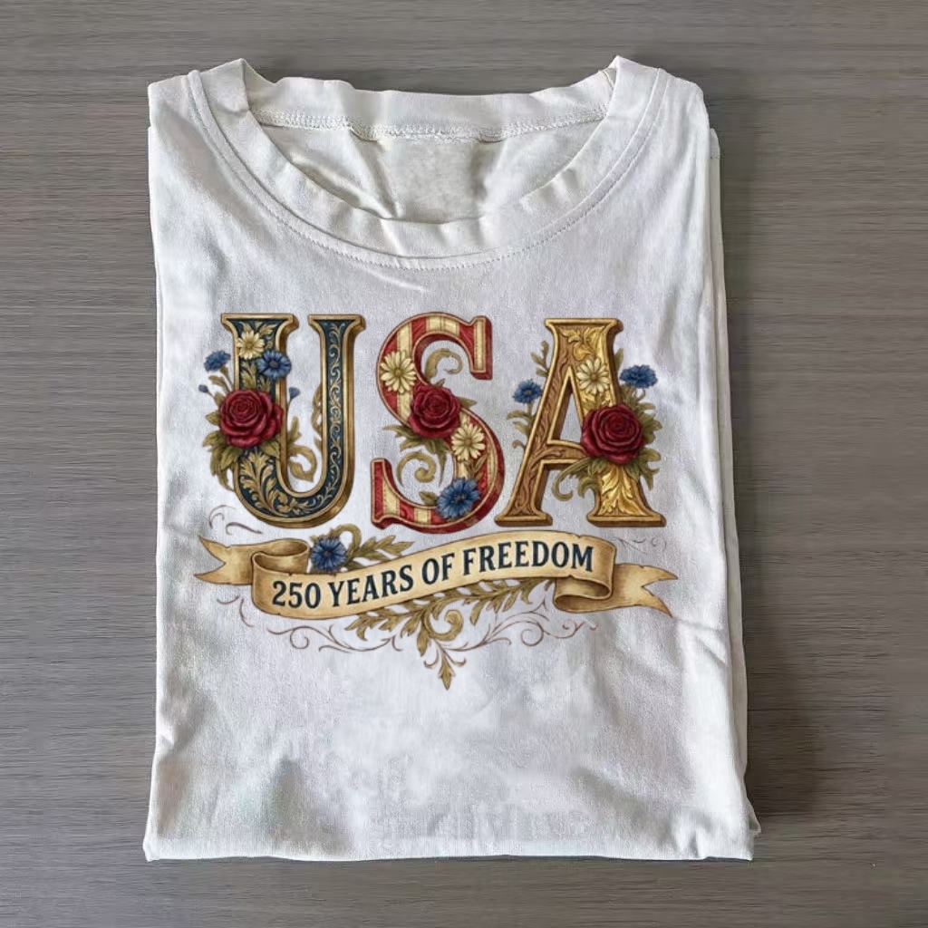 Floral Freedom Letter T-Shirt