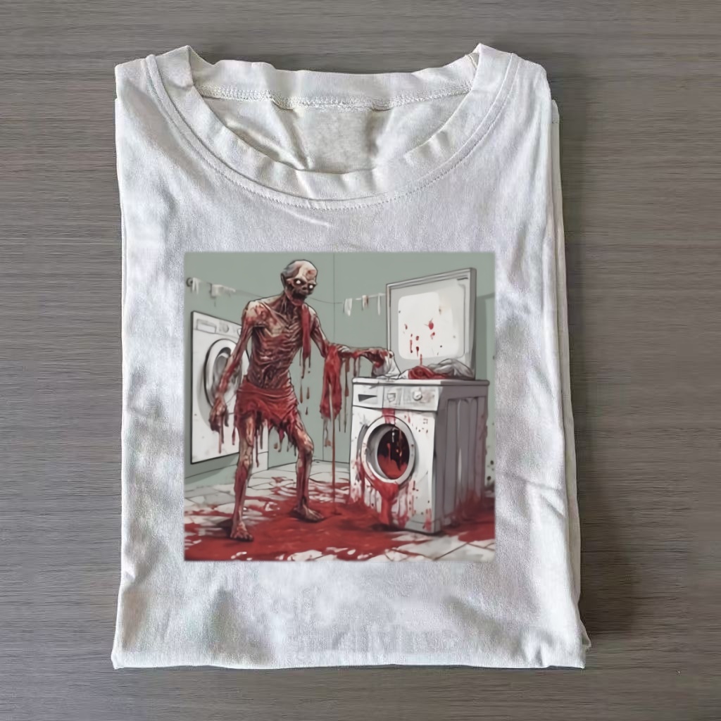 Spooky Zombie Laundry Funny Graphic T-shirt