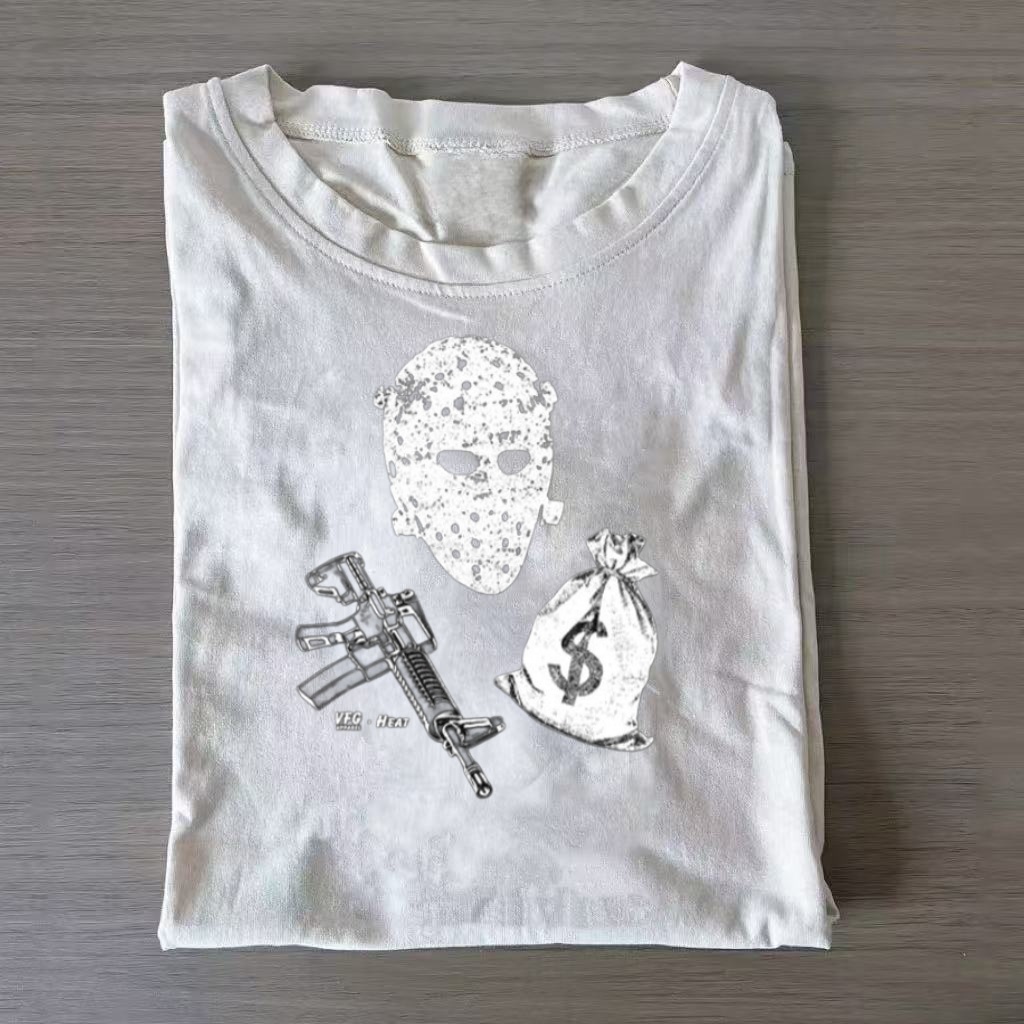 Vintage Retro Mask Money Art Graphic T-shirt