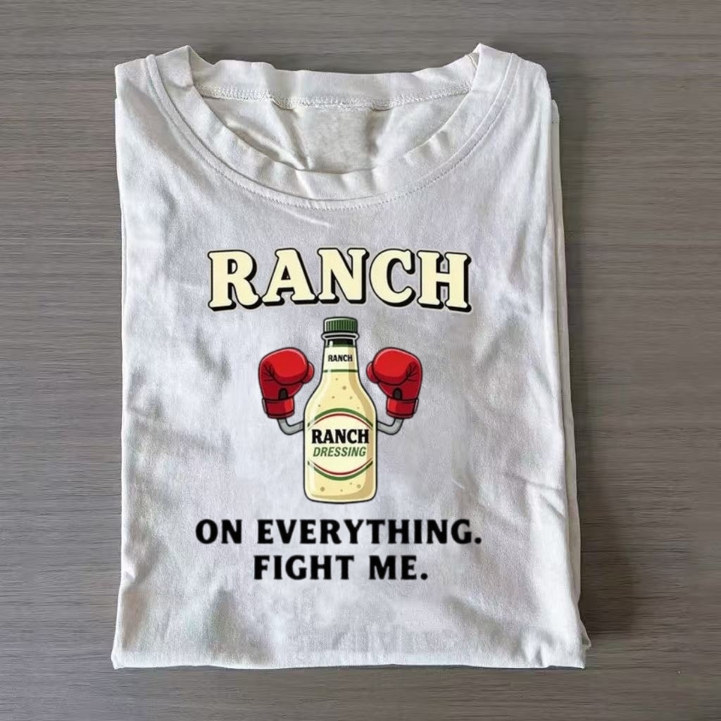 Funny Ranch Dressing Cartoon Graphic T-shirt