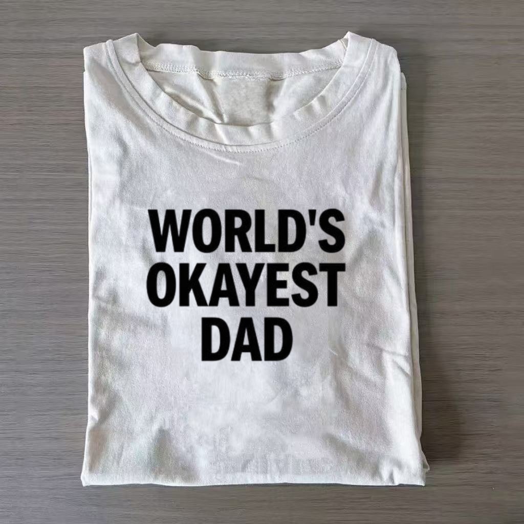 Humorous Dad Text Graphic Casual T-shirt