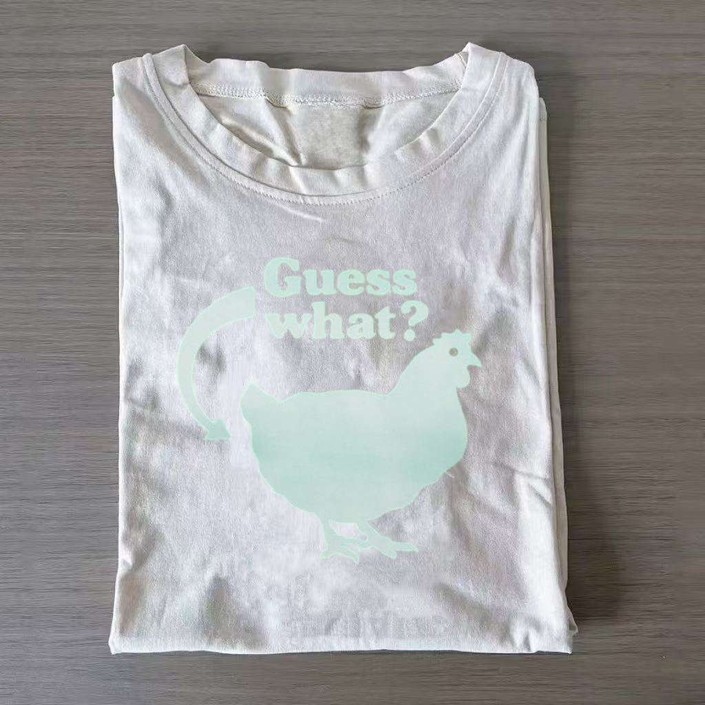 Funny Chicken Silhouette Joke Graphic T-shirt