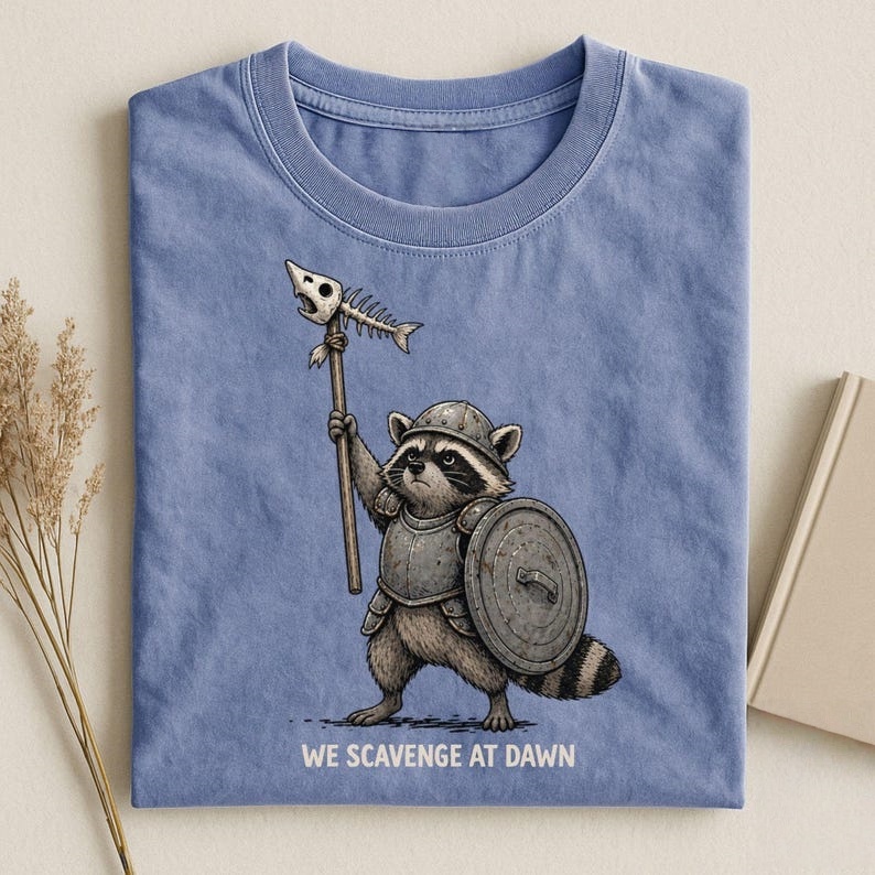 Medieval Knight Raccoon Funny Quote T-Shirt