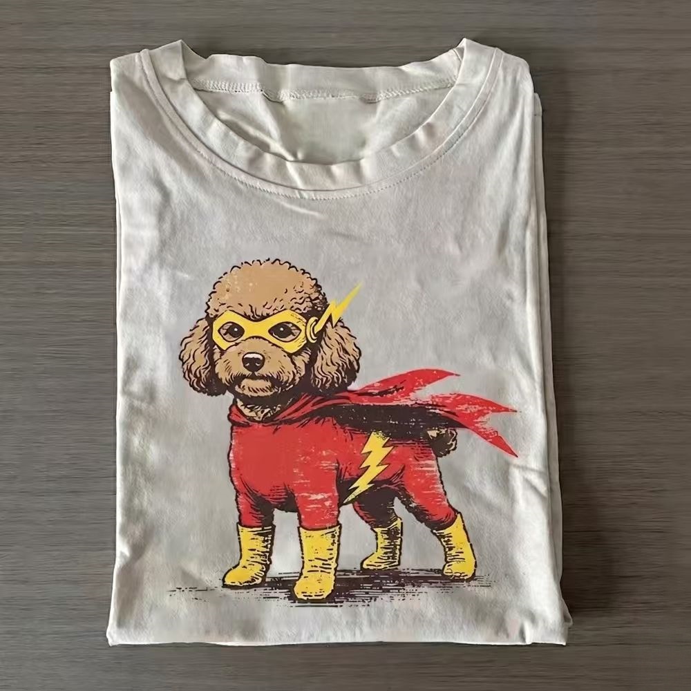 Curly-haired Poodle Superhero T-shirt