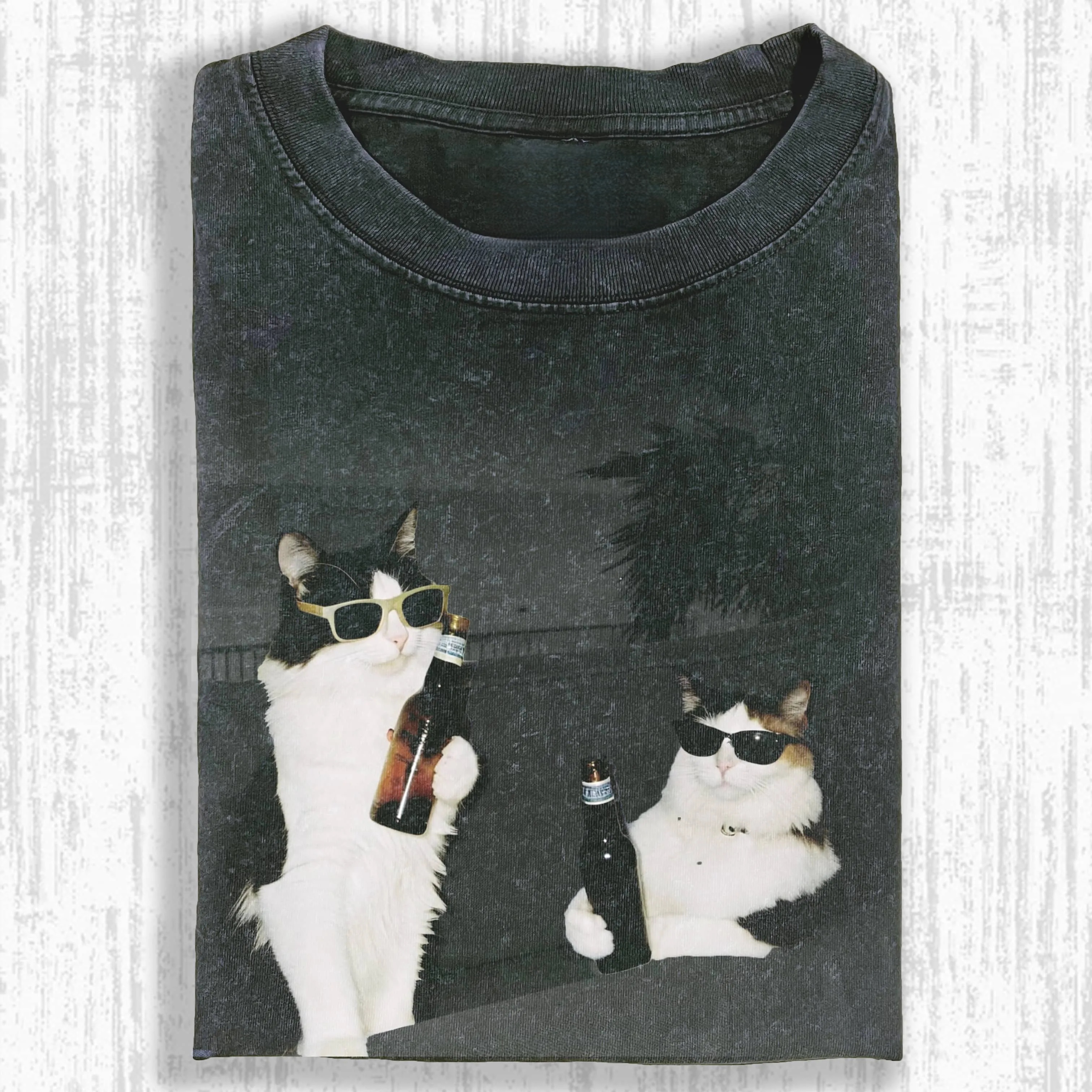 Wacky Cats with Beer & Sunglasses T-shirt