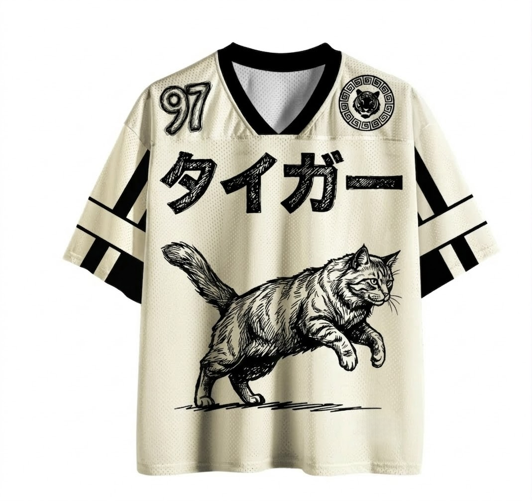 Monochrome cat line art print sweatshirt - Vintage Washed Apparel by VanceMade