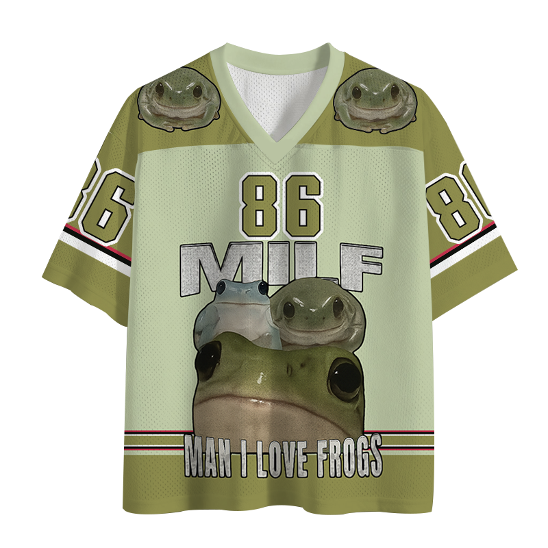ShawnCraft® Official: Man I Love Frogs Mesh Jersey - Premium Breathable Cotton Apparel