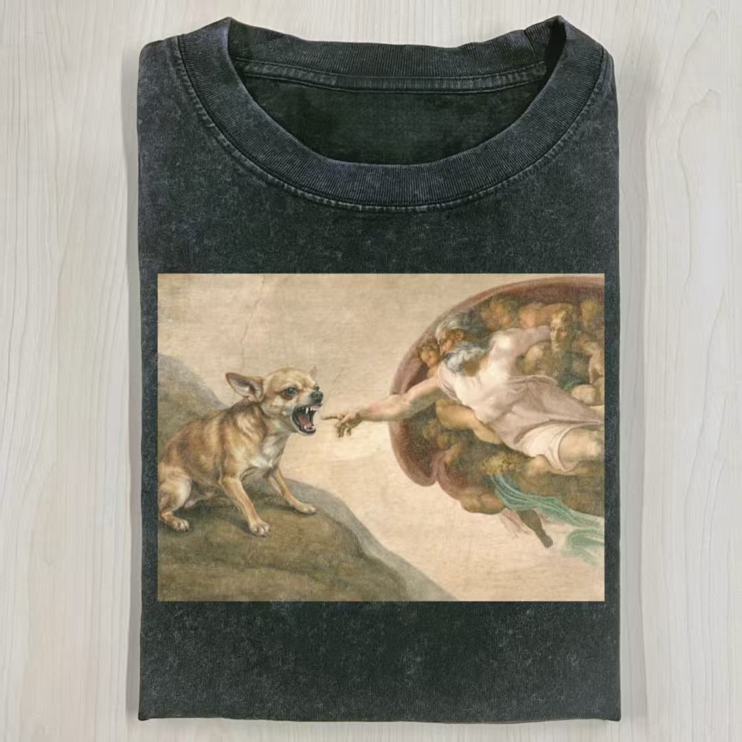 Funny Chihuahua Biting God's Hand T-shirt
