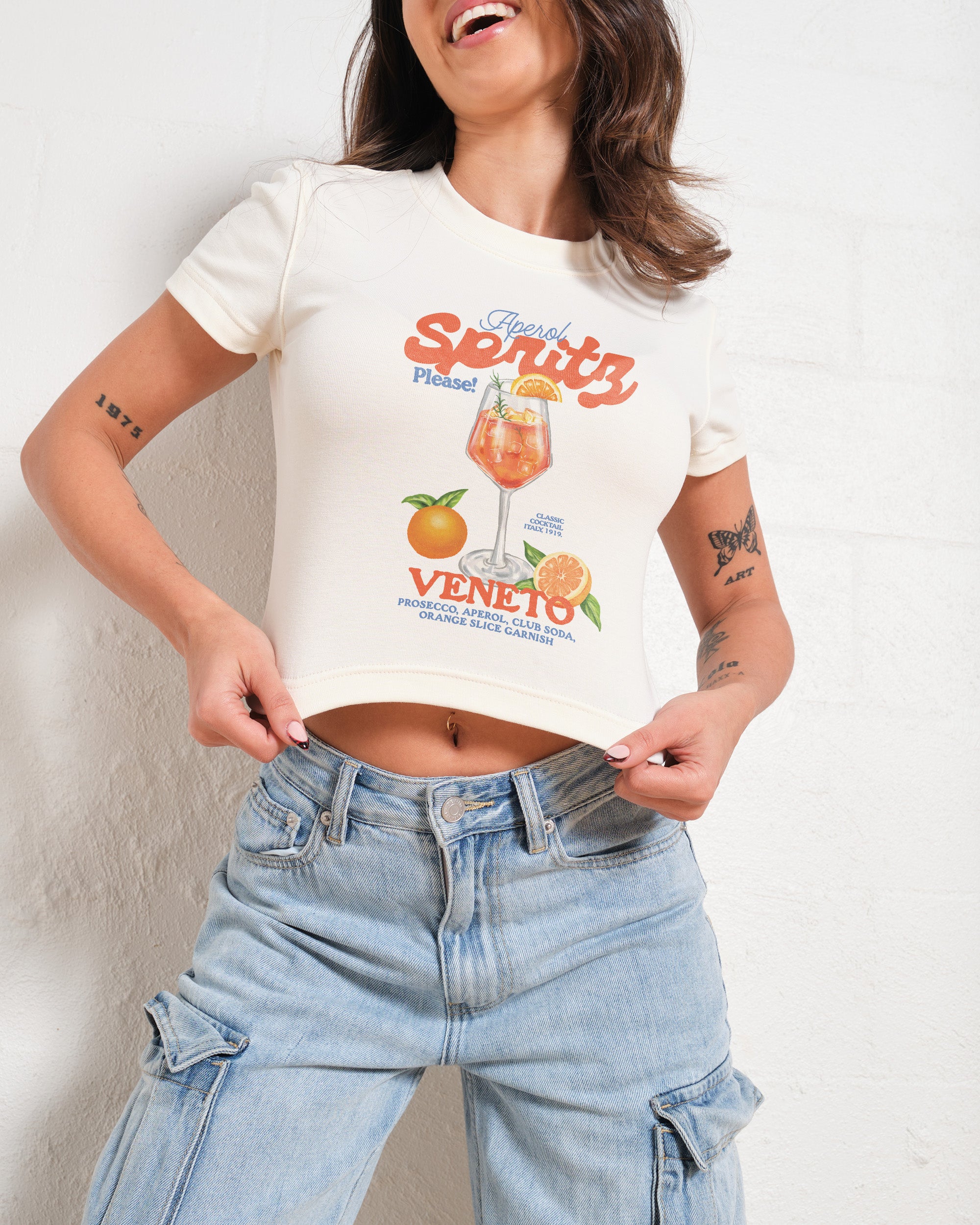 Aperol Spritz Baby Tee - Vintage Washed Apparel by VanceMade