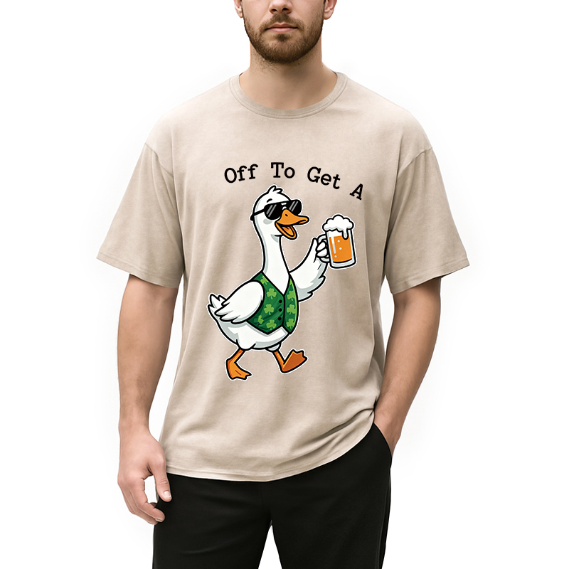 St Paddys Day Goose Washed T-Shirt - Vintage Washed Apparel by VanceMade