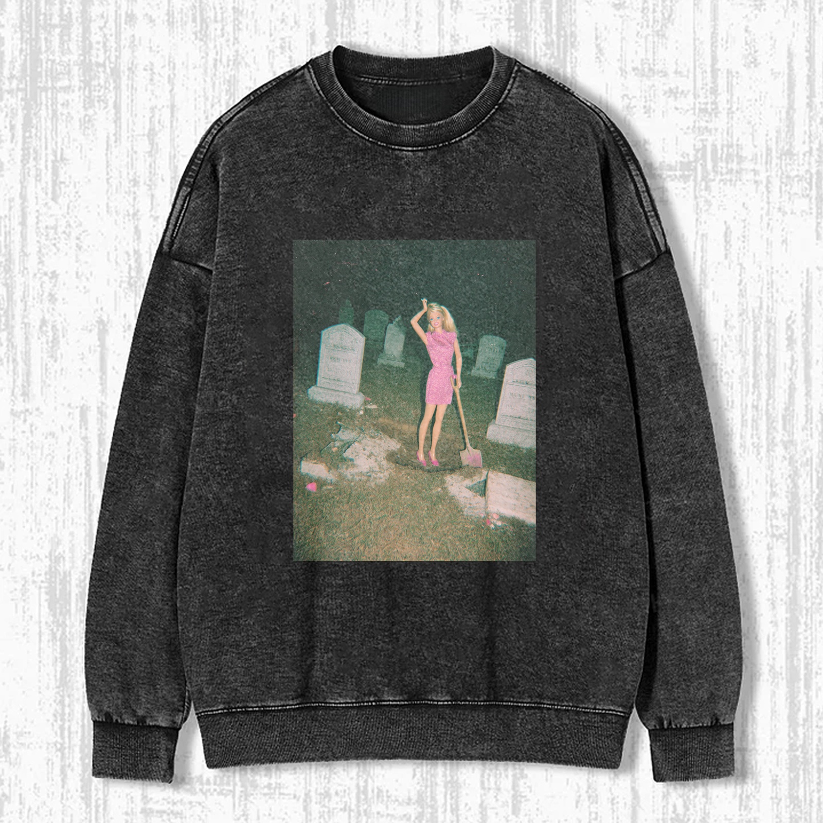 Funny Doll Face RETRO GRAVEYARD TEE