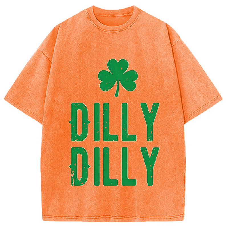Dilly dilly St Patricks Day Washed T-Shirt - Vintage Washed Apparel by VanceMade