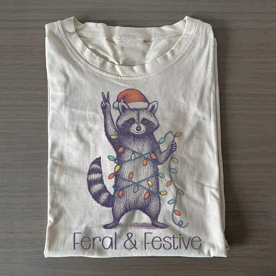 Feral and Festive T-shirt - Vintage Washed Apparel by VanceMade