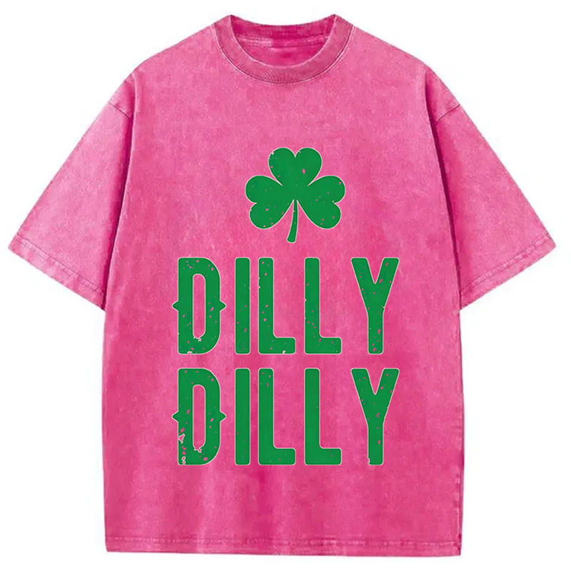 Dilly dilly St Patricks Day Washed T-Shirt - Vintage Washed Apparel by VanceMade