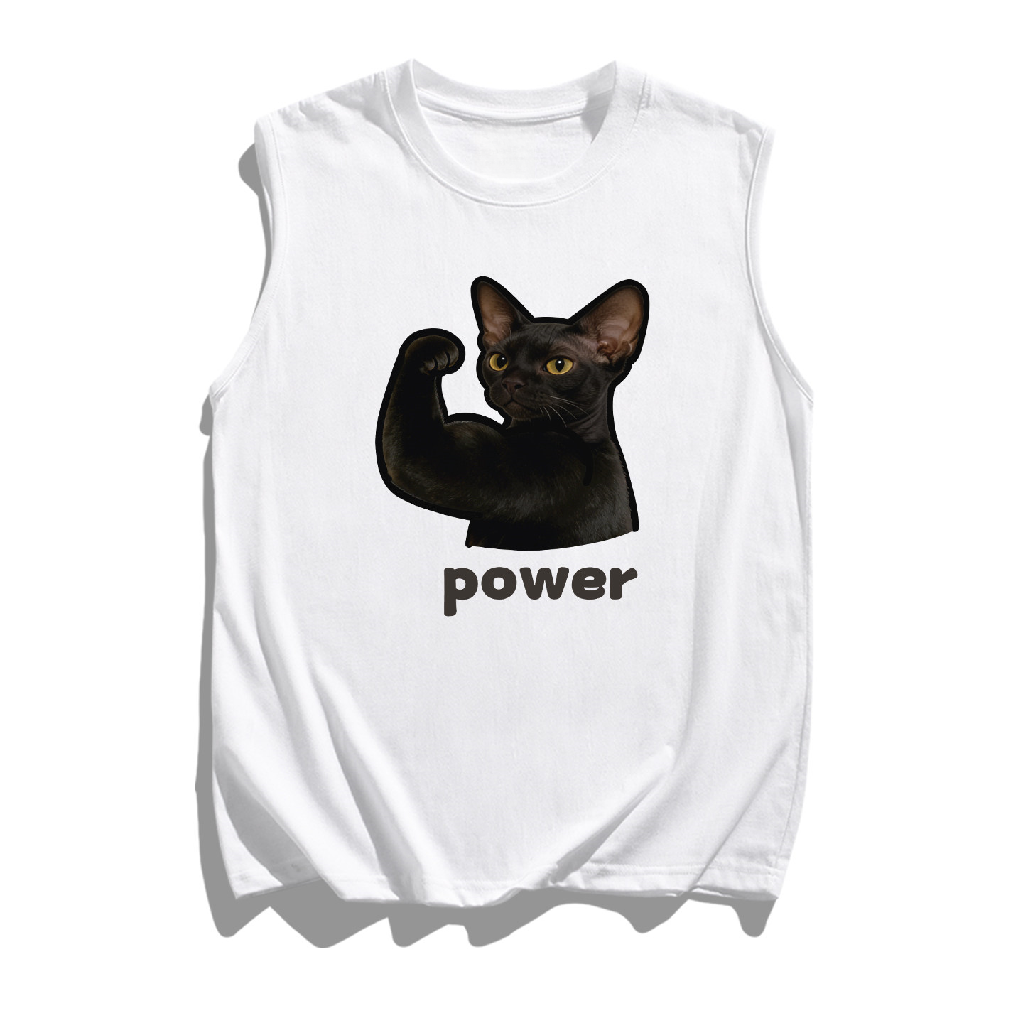 Black Muscle Cat Power Top