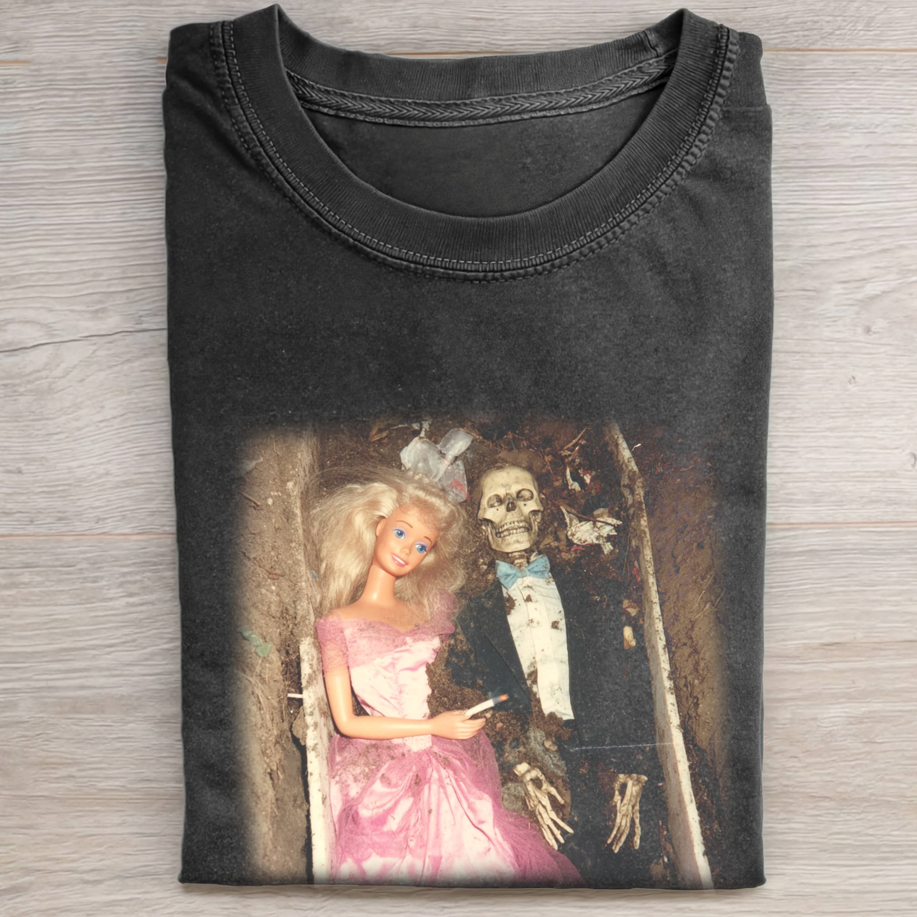 Funny Doll Face AND SKULL COFFIN TEE