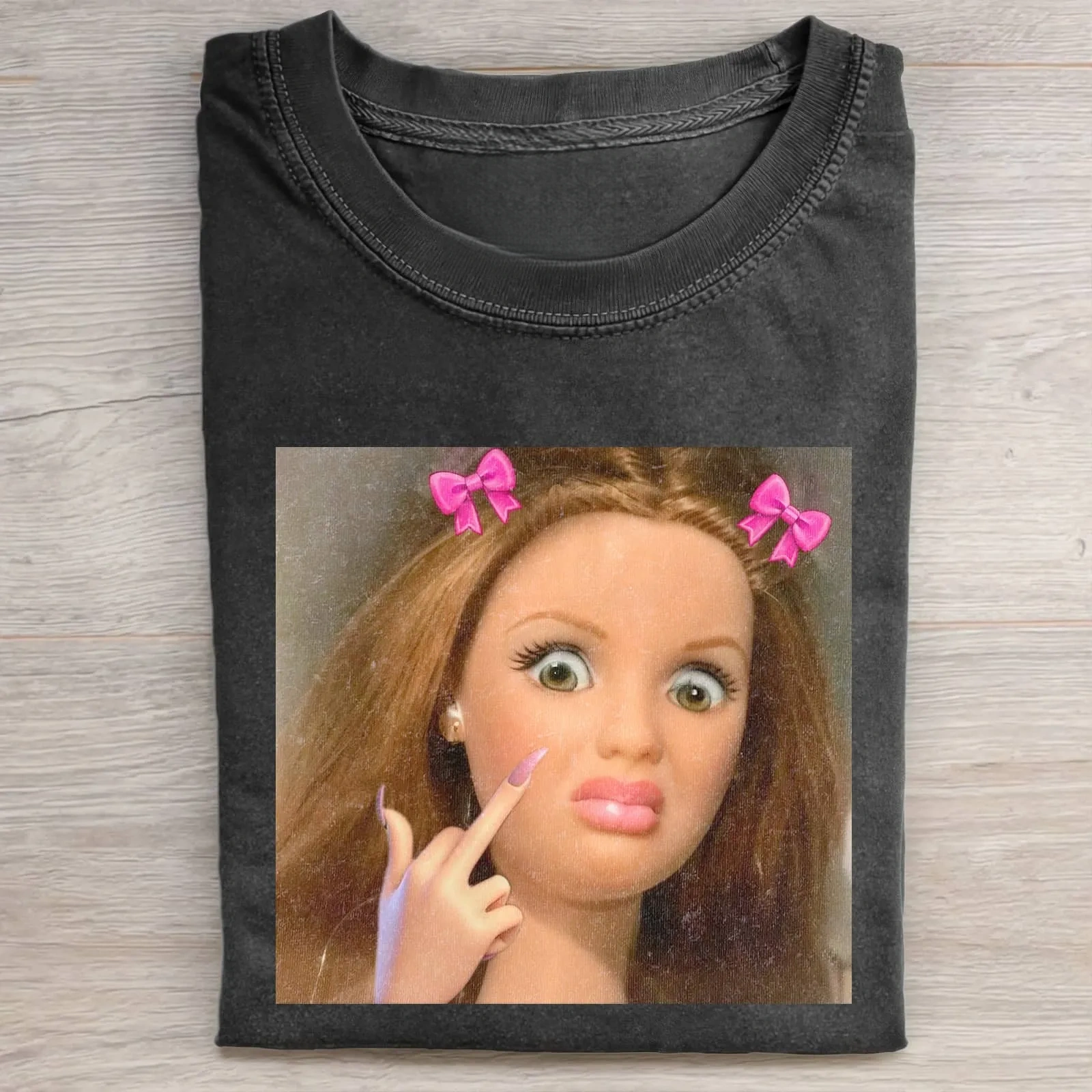 Funny Doll Face GIRL MEME T-SHIRT