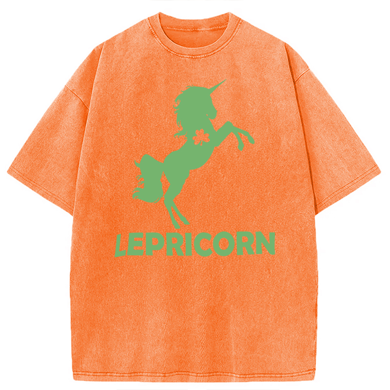 Lepricorn For St Patrick's Day Washed T-Shirt-Vance