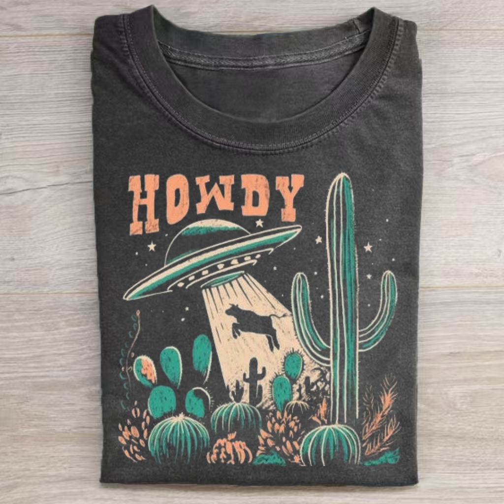 Western Desert UFO Retro T‑Shirt