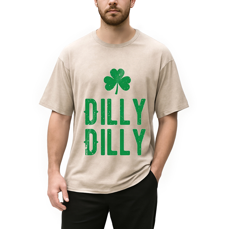 Dilly dilly St Patricks Day Washed T-Shirt - Vintage Washed Apparel by VanceMade