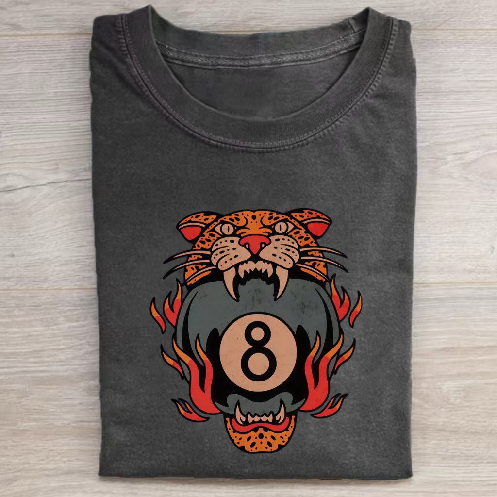 Traditional Tattoo 8 Ball T-Shirt - Vintage Washed Apparel by VanceMade