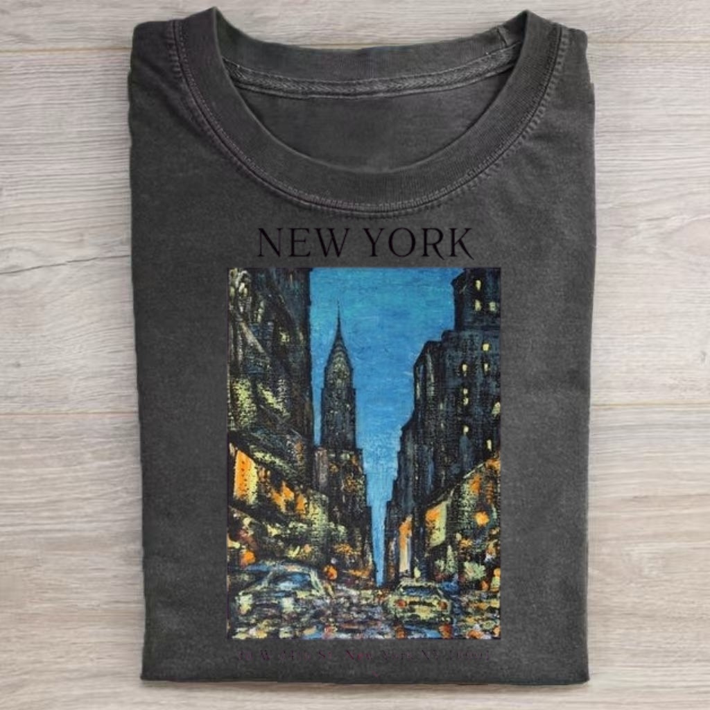 Oil Painting New York City Street View T-shirt