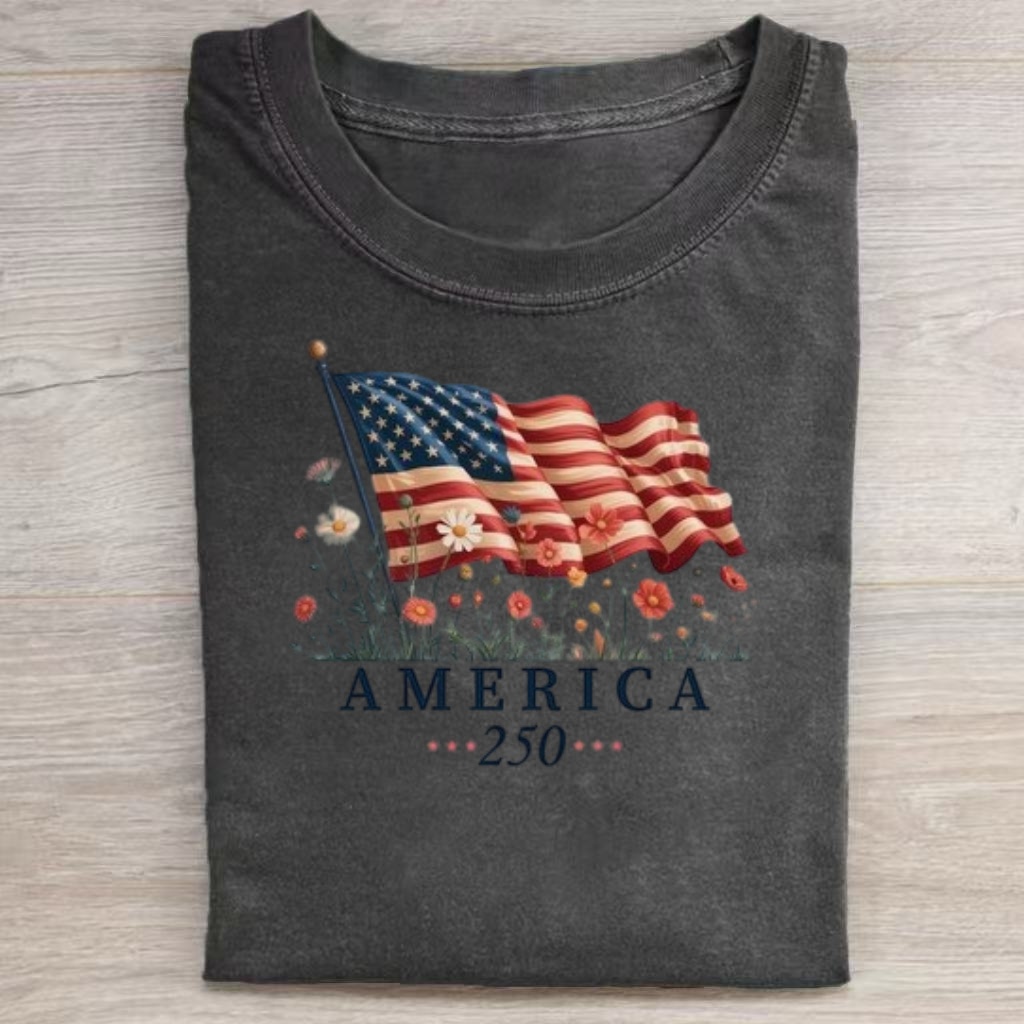 Floral Flag Anniversary T-Shirt
