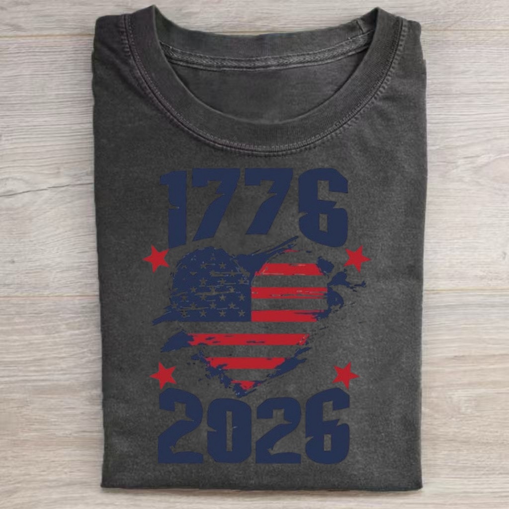 1776-2026 Heart Flag T-Shirt