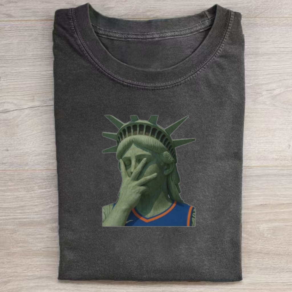 Funny NYC Liberty Basketball Graphic T-shirt