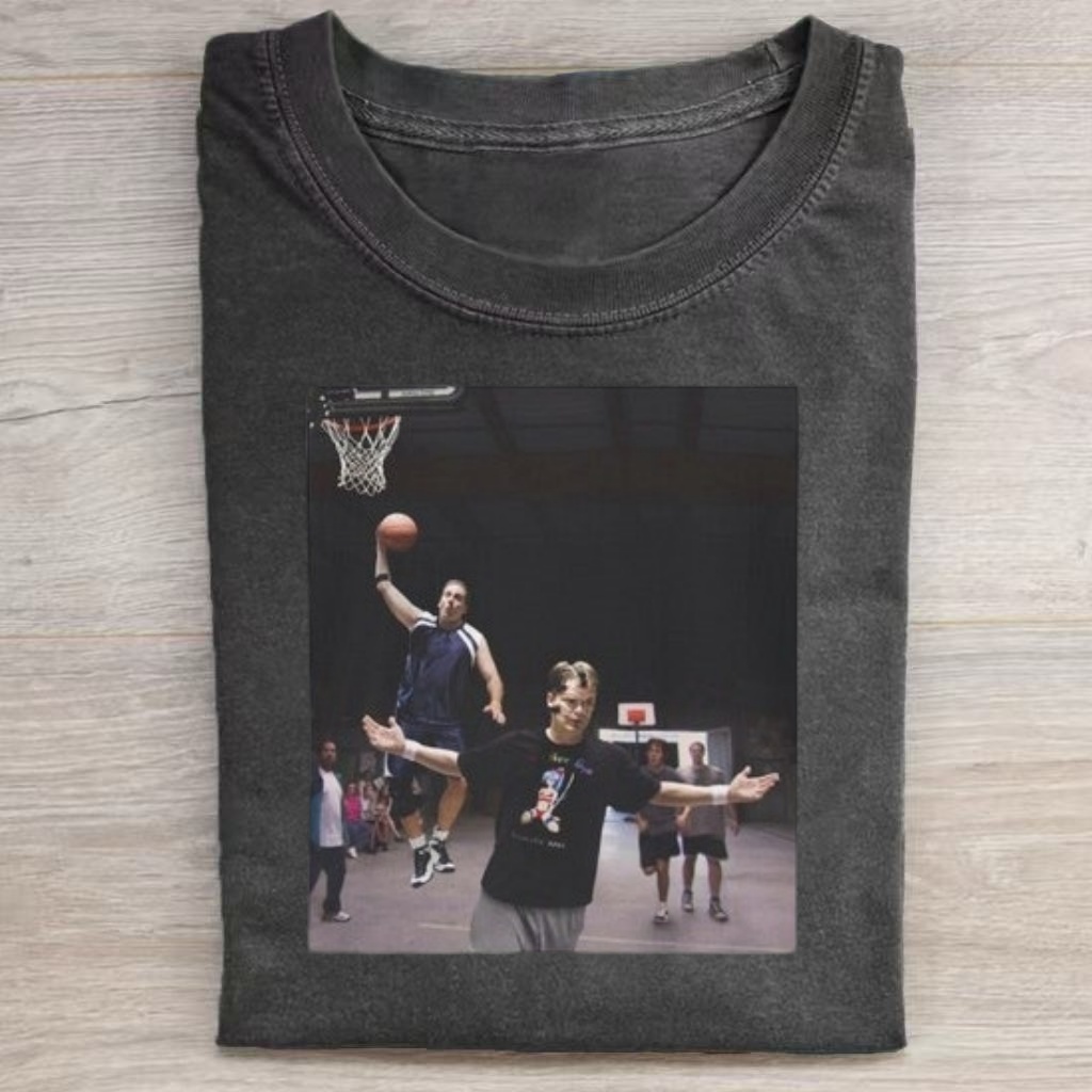 Retro Indoor Basketball Game Photo T-shirt