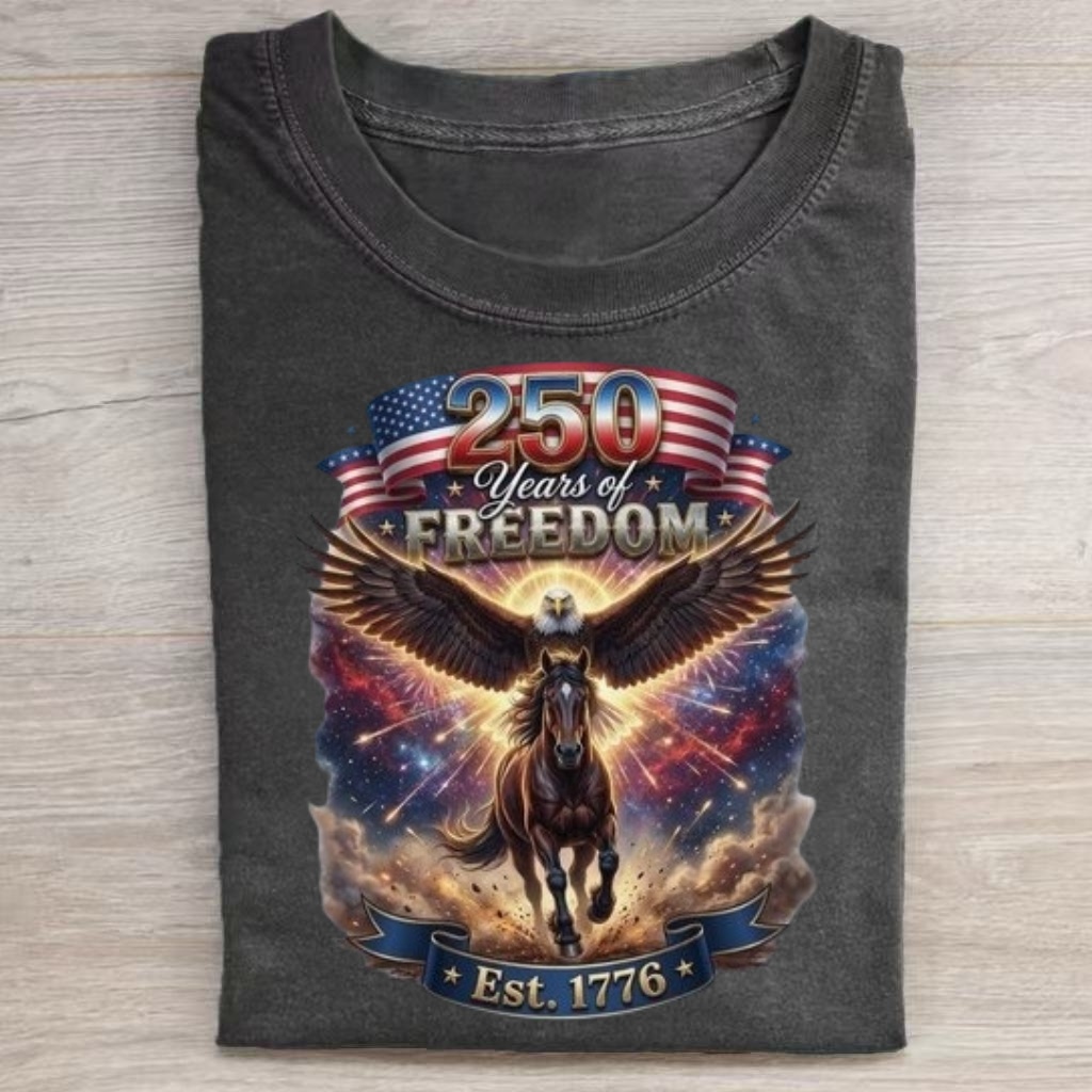 Eagle Horse Freedom USA 250th Graphic T-shirt