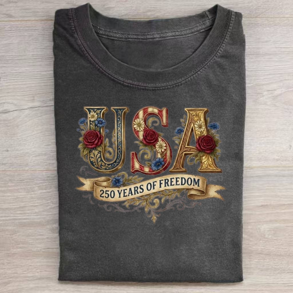 Floral Freedom Letter T-Shirt