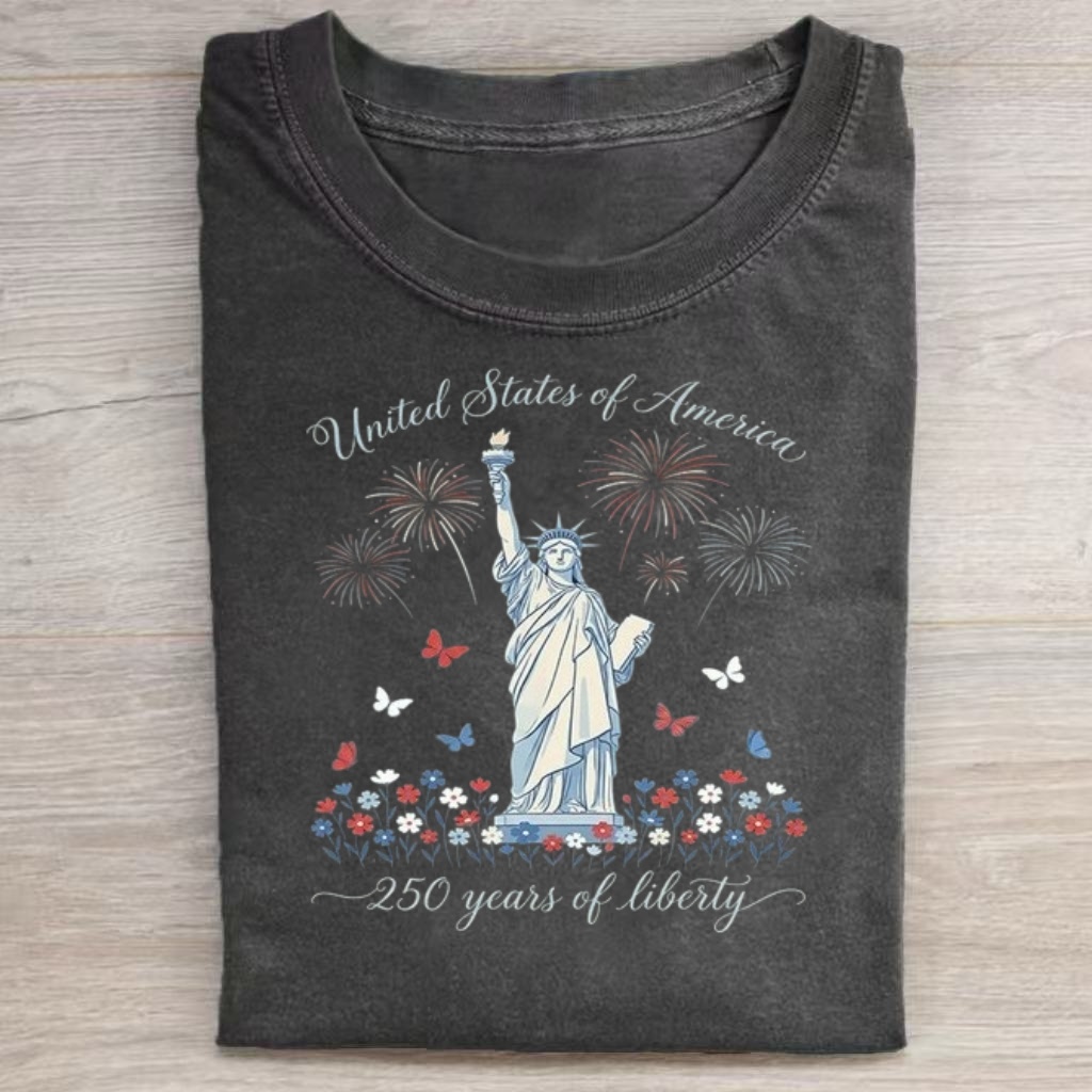 Liberty Statue Fireworks 250 Years Liberty T-shirt