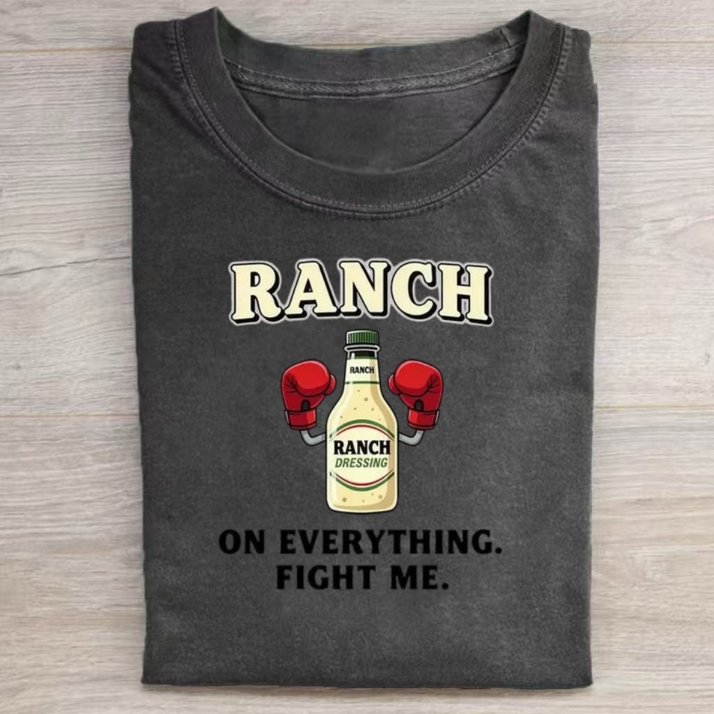 Funny Ranch Dressing Cartoon Graphic T-shirt