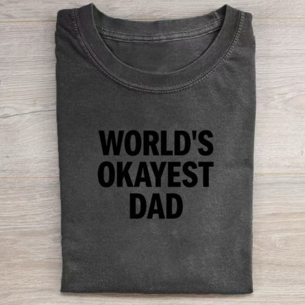 Humorous Dad Text Graphic Casual T-shirt
