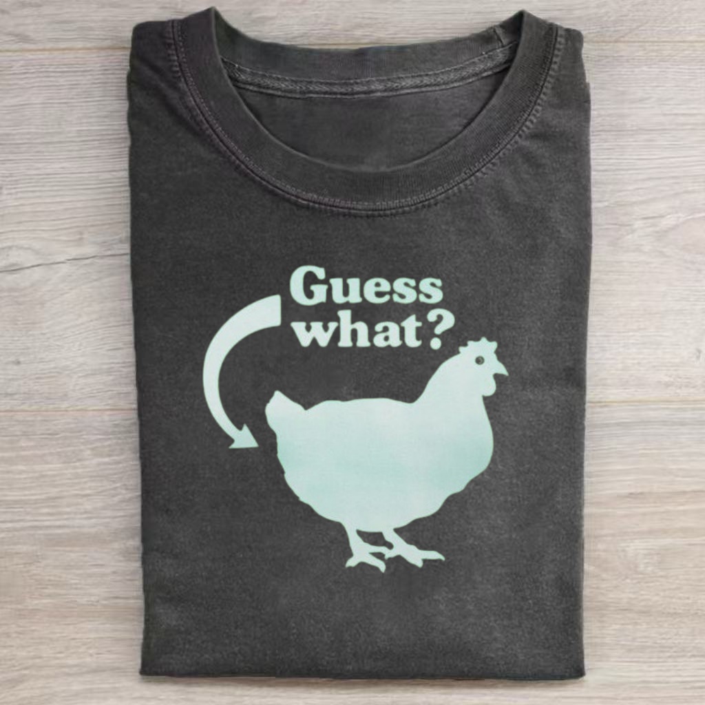 Funny Chicken Silhouette Joke Graphic T-shirt