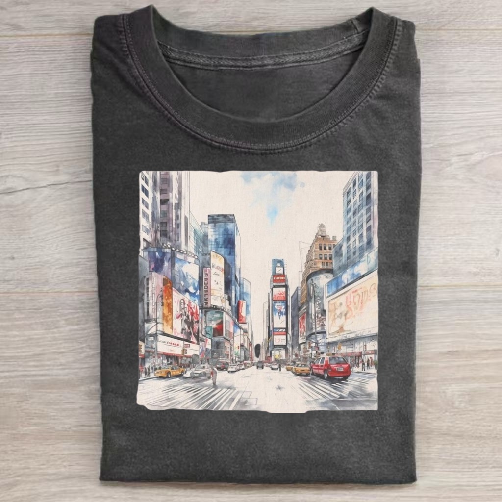 Watercolor NYC Times Square Cityscape T-shirt