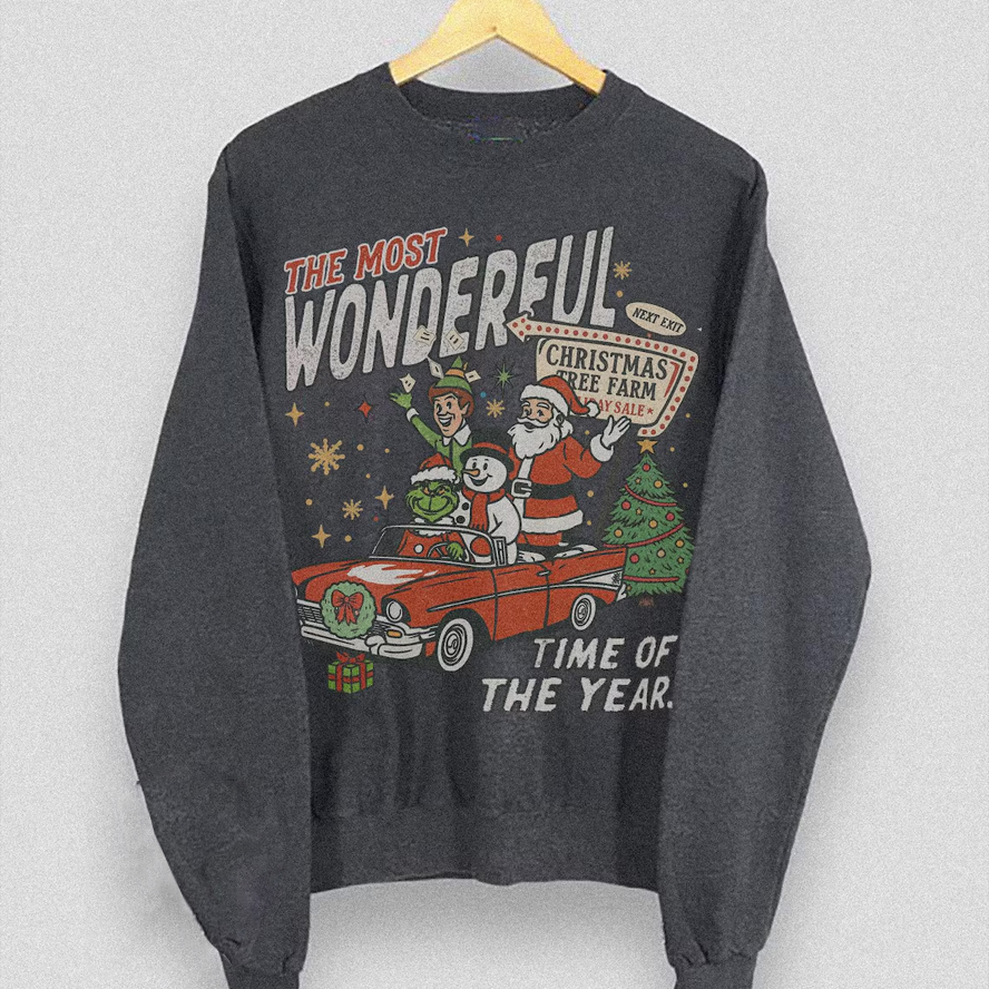 90s Vintage Christmas Sweatshirt - Vintage Washed Apparel by VanceMade