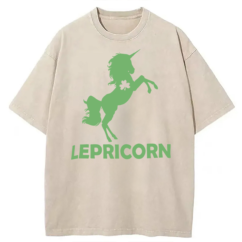 Lepricorn For St Patrick's Day Washed T-Shirt-Vance