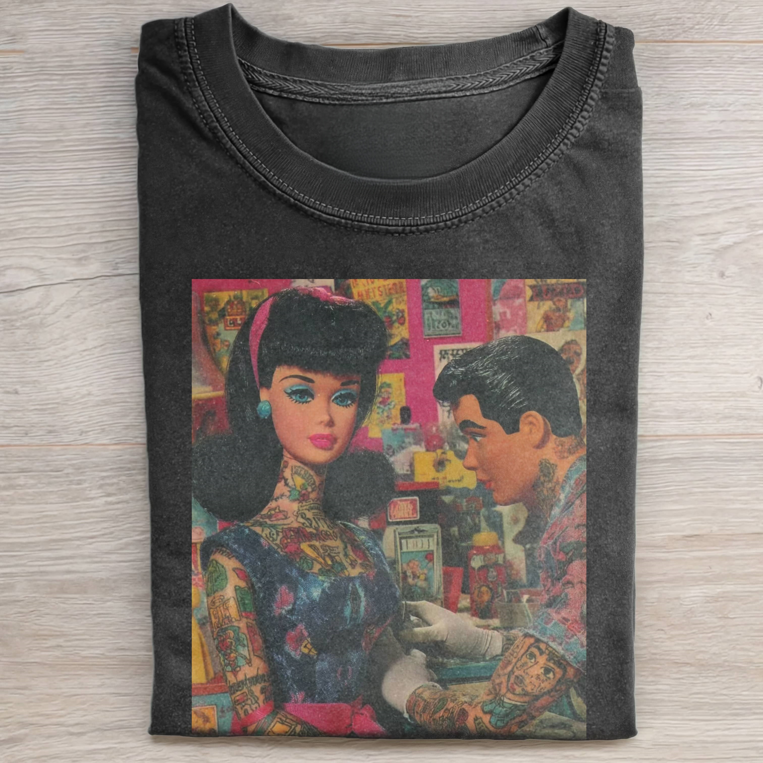 TATTOO ARTIST Funny Doll FaceCORE SHORT-SLEEVED TEE
