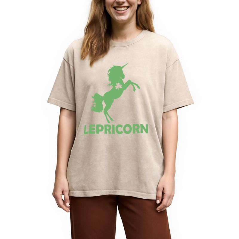 Lepricorn For St Patrick's Day Washed T-Shirt-Vance