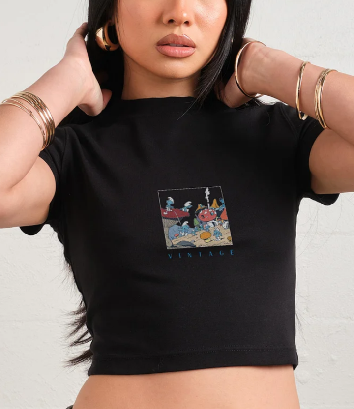 The Vintage Village Baby Tee - Vintage Washed Apparel by VanceMade