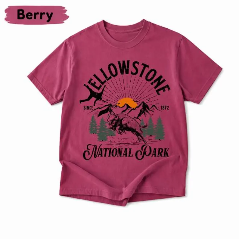 Funny Bison National Park Graphic T-Shirt