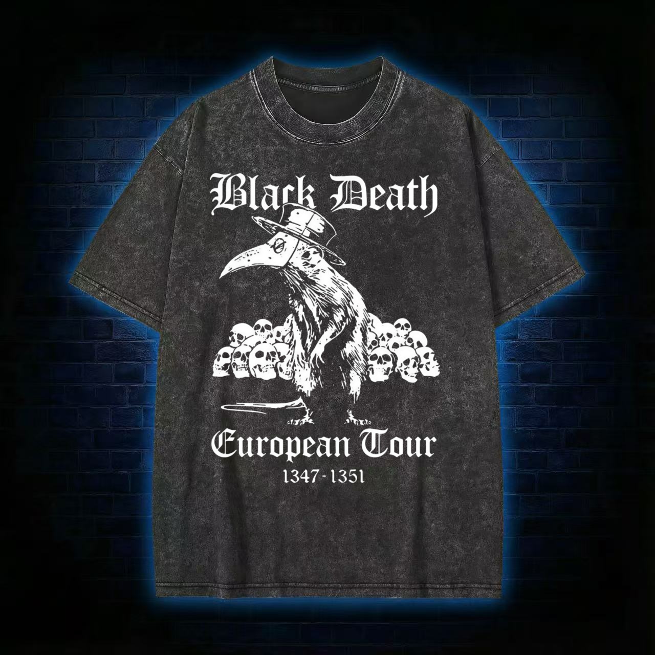 Peculiar Plague Doctor Death Washed Washed T-shirt - Vintage Washed Apparel by VanceMade